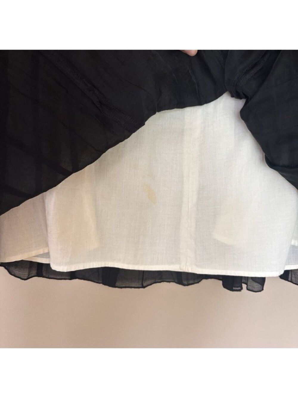 Nic & Zoe Black Pleated Midi Skirt 8 Dark Fairy Academia Aline Sheer Overlay - Picture 4 of 9